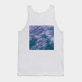 Blue Pink Ocean Waves Pattern Tank Top